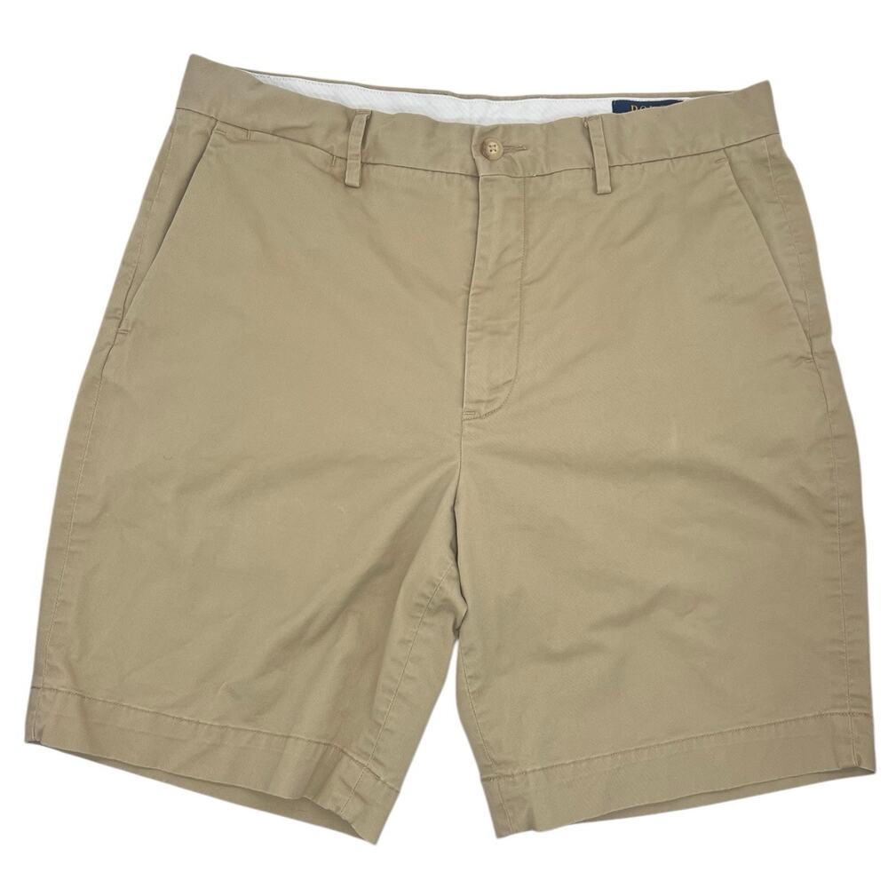 Polo Ralph Lauren Shorts Men Size 32 Classic Fit Chino 9" Inseam Beige